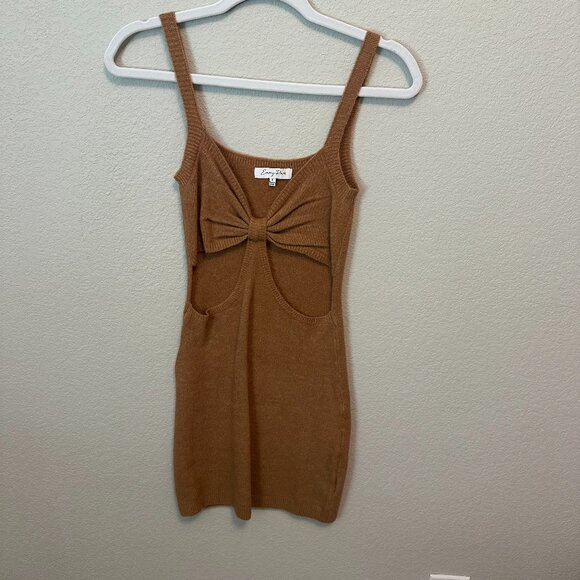 emory park Dresses & Skirts - Emory Park Brown Mini Cutout Dress - Size Small